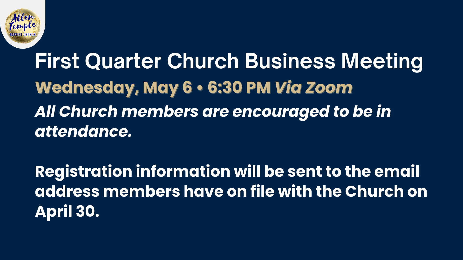 ATBC First Quarter 2026 Church Business Meeting Strategies