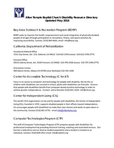 Disability Resource Directory