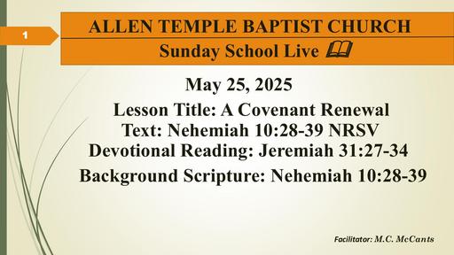 May 25, 2025 - A Covenant Renewal (MC McCants)