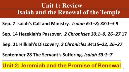 Sunday, September 28, 2025 - The Servant's Suffering (Bro. Michael McCants)