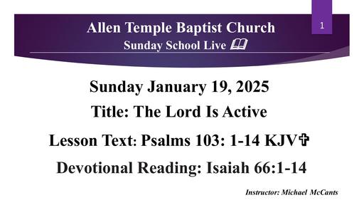 Sunday, January 19, 2025 - Brother Michael McCants - The Lord is Active